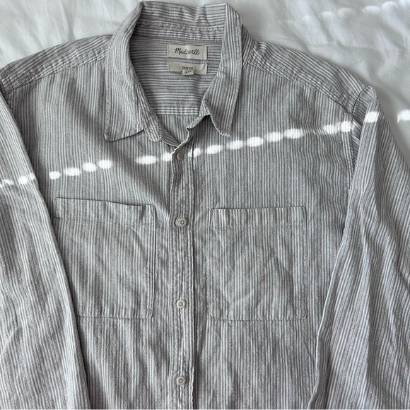 Madewell Other - Madewell Gray Striped Button-Up Shirt